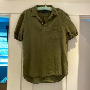 French Connection green linen shirt